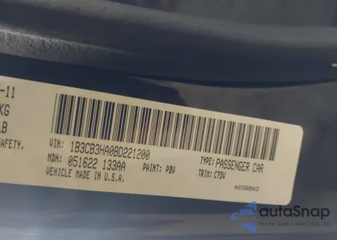 2011 Dodge Caliber Mainstreet z USA, uszkodzony, nr VIN 1B3CB3HA0BD221200